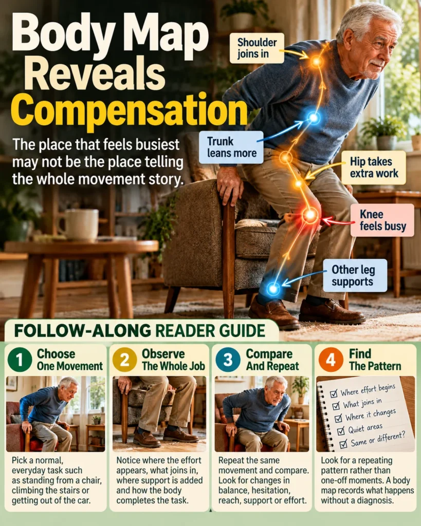 Body Map Reveals Compensation: Why Effort Shifts Elsewhere